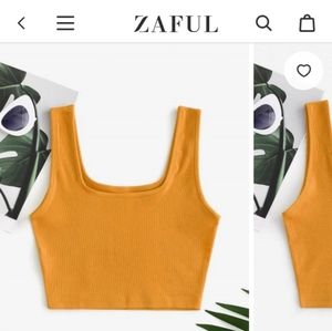 NWT zaful yellow crop top.
